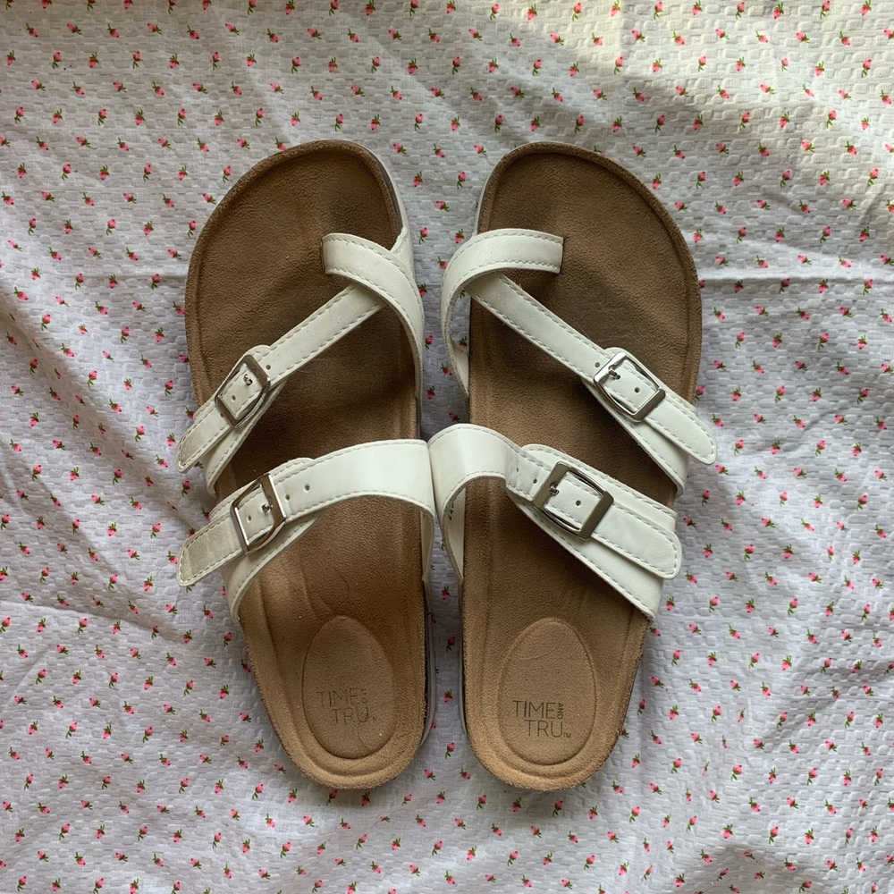 Cute white summer sandals